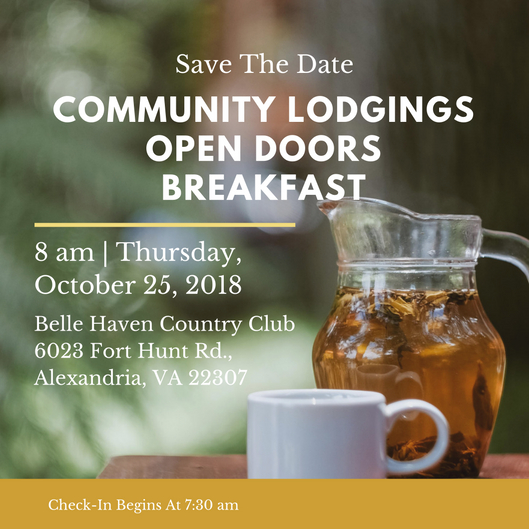 Community Lodgings 2018 Open Door Breakfast Is October 25.